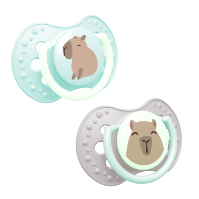 LOVI Világító szilikon dinamikus cumi CAPICHILL 18hó+ 2db fiú