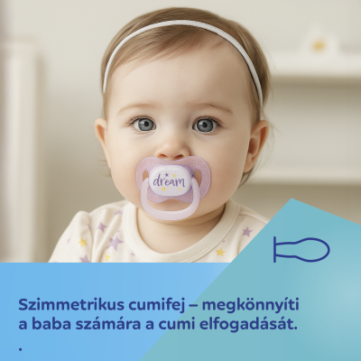 Canpol babies Világító szilikon szimmetrikus cumi NIGHTGLOW 0-6hó 2db lány