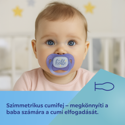 Canpol babies Világító szilikon szimmetrikus cumi NIGHTGLOW 0-6hó 2db fiú