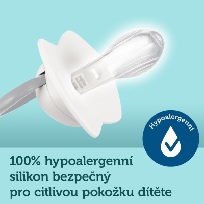 Canpol babies Set symetrických silikonových dudlíků Light touch 18m+ PURE COLOR zelený