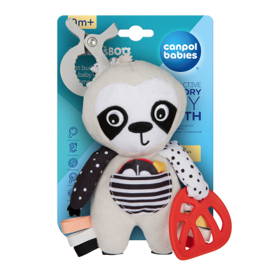 canpol babies Senzorická interaktivní závěsná hračka PANDA s klipem BabiesBoo
