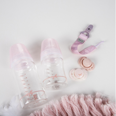 LOVI Diamond Glass fľaša 150 ml Baby Shower ružová