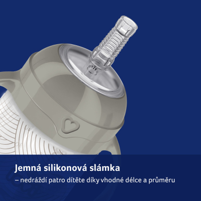 LOVI Prvý hrnček so slamkou so závažím 150ml zelený