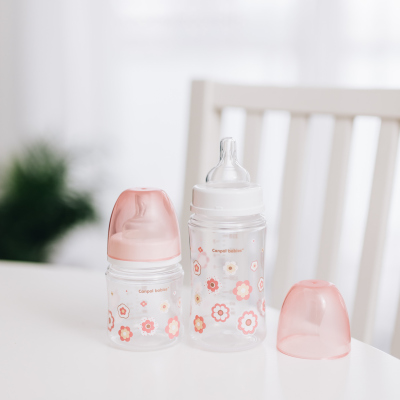 Canpol babies Antikoliková fľaša so širokým hrdlom EasyStart 120 ml PP NEWBORN BABY ružová