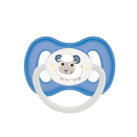 Canpol babies Silikónový cumlík s ortodontickou špičkou 18m+ BUNNY&amp;COMPANY modrý