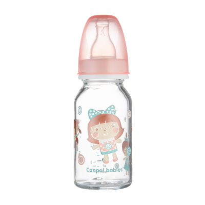 Canpol babies Lahev skleněná s úzkým hrdlem TOYS 120ml