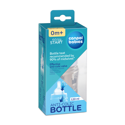 Canpol babies Antikoliková fľaša so širokým hrdlom EasyStart 120 ml PP ROYAL BABY