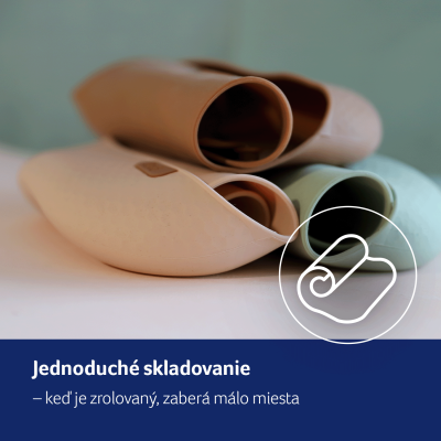 LOVI Silikónový podbradník s vreckom Pistachio