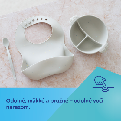 Canpol babies Silikónová delená miska s prísavkou DOTS 360ml ružová