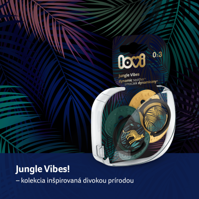 LOVI Silikonový dynamický dudlík JUNGLE VIBES 6-18m 2ks holka