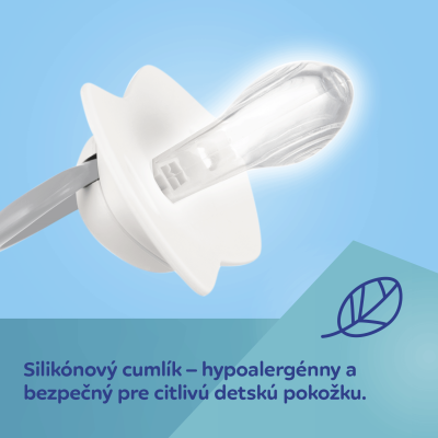 Canpol babies Cumlík silikónový symetrický Light touch GOLD 18m+ 2ks ružový