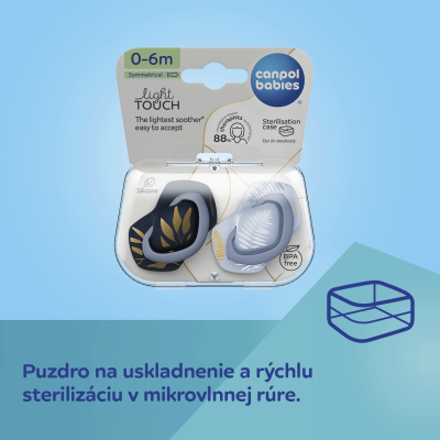 Canpol babies Cumlík silikónový symetrický Light touch GOLD 18m+ 2ks ružový