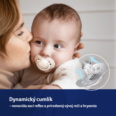 LOVI Cumlík silikónový dynamický BLOSSOM 6-18m 2 ks chlapec