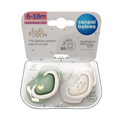 Canpol babies Cumlík Silikónový symetrický Light touch GOOSE 6-18m 2ks