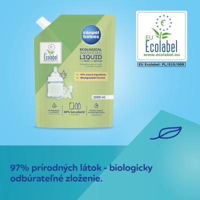 Canpol babies Ekologický čistiaci prostriedok na dojčenské fľaše a cumlíky - náhradná náplň 1000 ml