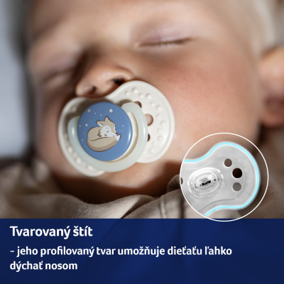 LOVI Cumlík dynamický silikónový NIGHT&DAY 0-6m 2ks chlapec