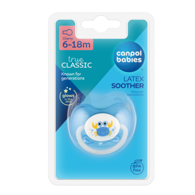 Canpol babies Dudlík kaučukový třešinka 6-18m LOVE&SEA