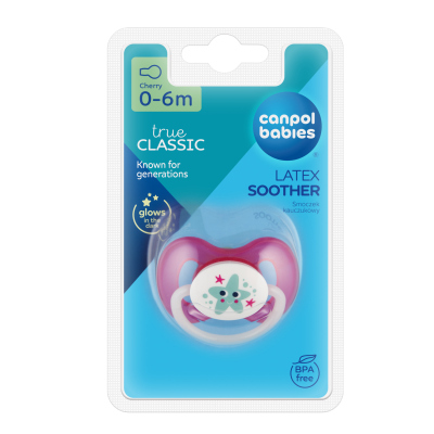 Canpol babies Dudlík kaučukový třešinka 0-6m LOVE&SEA
