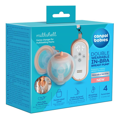Canpol babies Dvojitá elektrická odsávačka materského mlieka do podprsenky MilkShell