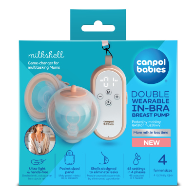 Canpol babies Dvojitá elektrická odsávačka materského mlieka do podprsenky MilkShell