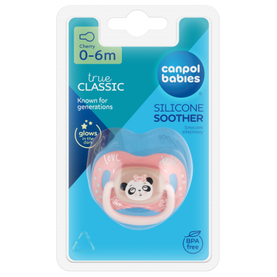Canpol babies Cumlík silikónový okrúhly EXOTIC ANIMALS 0-6m 1ks panda