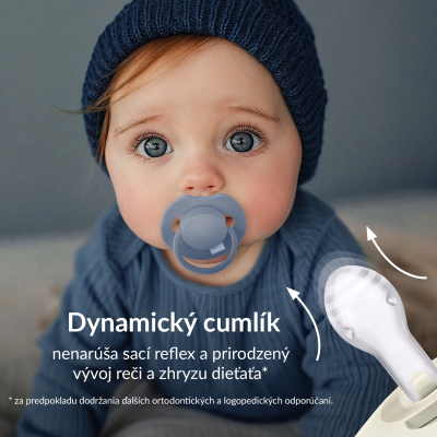LOVI Cumlík silikónový dynamický PRIME 6-18m 2ks Nude/Blush