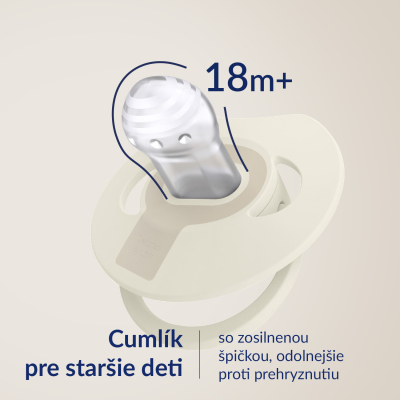 LOVI Cumlík silikónový dynamický PRIME 18m+ 2ks Coconut/Ivory