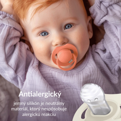 LOVI Cumlík svietiaci silikónový dynamický PRIME 18m+ 2ks Ivory/Blush