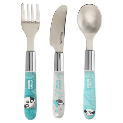 Kovový příbor 3 ks modrý