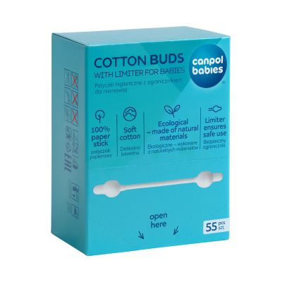 Canpol babies Vatové tyčinky s omezovačem papírové 55ks