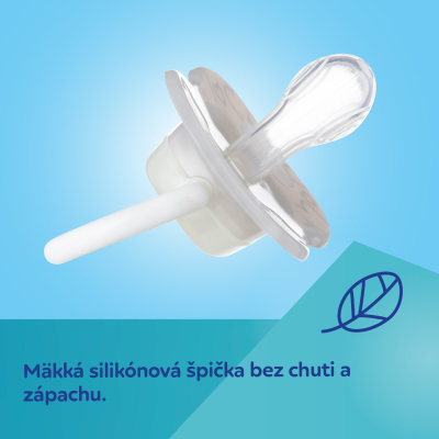 Canpol babies Cumlík svietiaci  silikónový symetrický LOVE MUM&DAD 6-18m 2ks