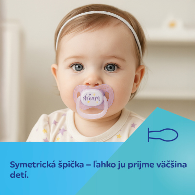 Canpol babies Cumlík svietiaci  silikónový symetrický NIGHTGLOW 0-6m 2ks dievča