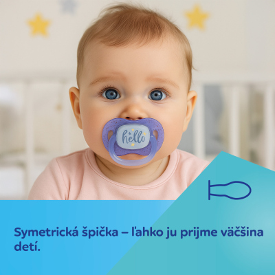 Canpol babies Cumlík svietiaci  silikónový symetrický NIGHTGLOW 0-6m 2ks chlapec