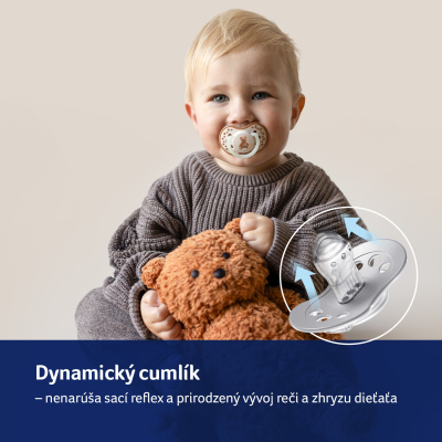 LOVI Cumlík svietiaci silikónový dynamický TEDDY LOVE  18m+ 2ks
