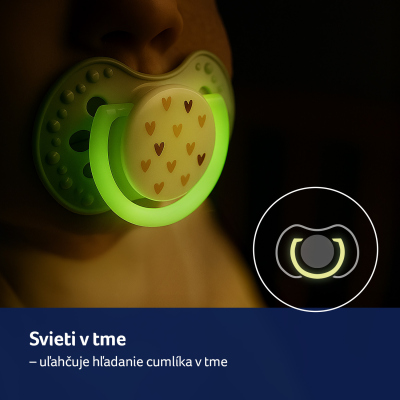 LOVI Cumlík svietiaci silikónový dynamický TEDDY LOVE  18m+ 2ks